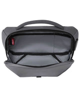 Grey Victorinox Touring 2.0 Sling Bag with adjustable strap, water-resistant zips, and customizable engraving option.