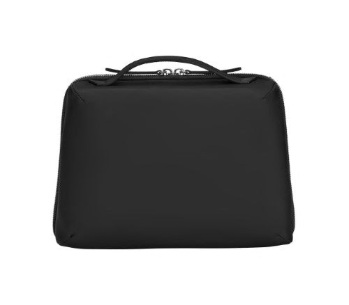 Compact black Victorinox Victoria Signature Beauty Case features a removable zippered pouch and organized pockets for travel essentials.