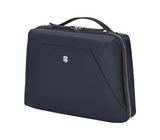 Elegant midnight blue Victorinox Victoria Signature beauty case with detachable pouch and ample storage for travel essentials.