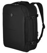 Victorinox Crosslight Boarding Bag in black with 15.6" laptop compartment and expandable design for versatile travel.