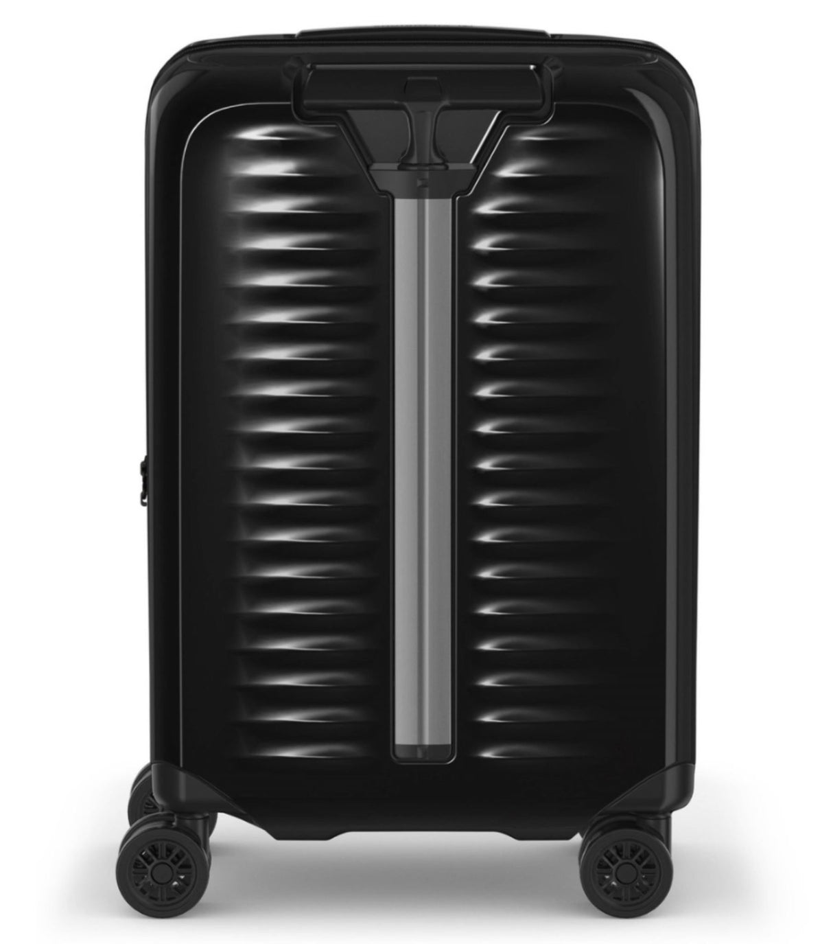 Lightweight 55 cm black carry-on luggage with durable polycarbonate shell, smooth dual-caster wheels, and TSA-approved lock.