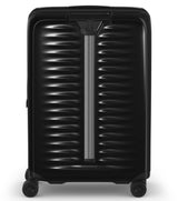 Victorinox Airox Medium 69 cm black hardside luggage featuring lightweight polycarbonate, TSA lock, and silent wheels for easy travel.