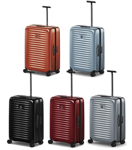 Victorinox Airox 69 cm black hardside luggage with dual-caster wheels and TSA-approved lock for optimal durability and style.