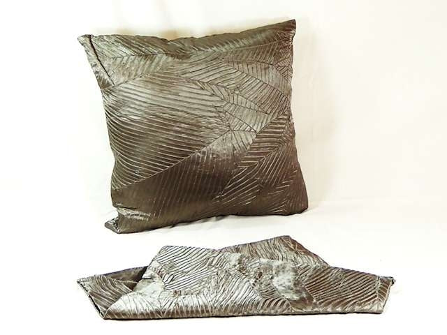 Elegant mocha pleated cushion cover, 42cm x 42cm, easy zip for washing, ideal for enhancing home decor.