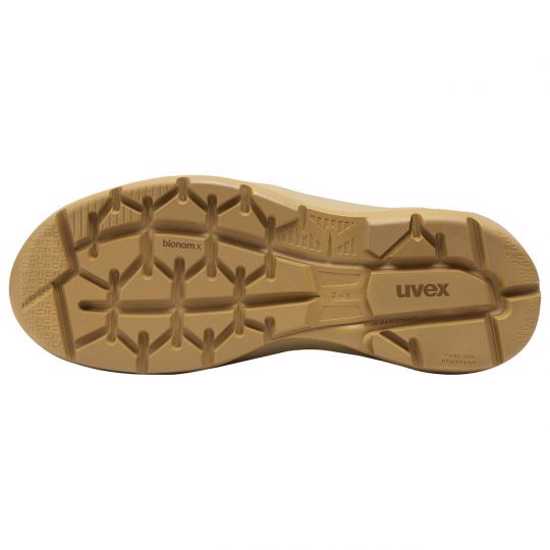 Zip Sided Safety Boots - Uvex 2 X-Flow 135mm 65468 Tan  (Size 7)