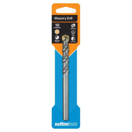 Sutton Masonry Drill 10mm with tungsten carbide tip for fast, efficient drilling in hard materials like concrete and stone.