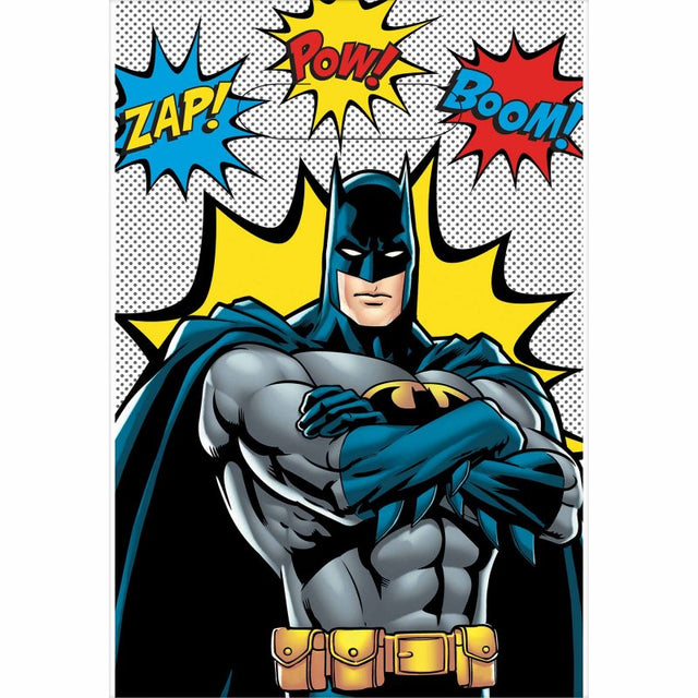 Vibrant Batman Heroes Unite loot bags, 22cm x 16cm, perfect for party favors and themed events, pack of 8.