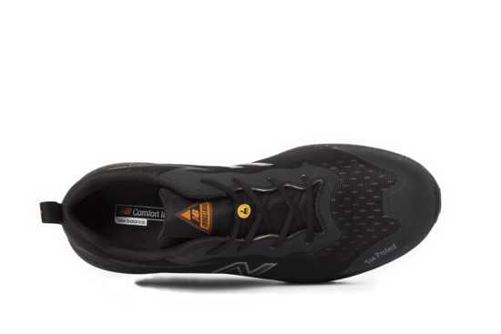 New Balance Logic Black/Orange safety shoes, Size 10, feature a composite toe cap and slip-resistant outsole for ultimate protection.