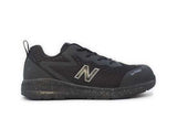 New Balance Logic Black/Orange Safety Shoes (Size 10) offer comfort, protection, and slip resistance with a durable design.