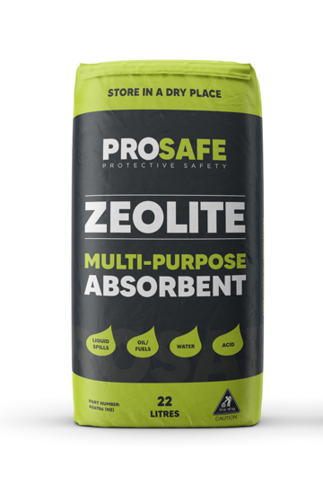 Prosafe Zeolite 22L bag, a high-performance mineral absorbent for effective spill control in home and industrial use.
