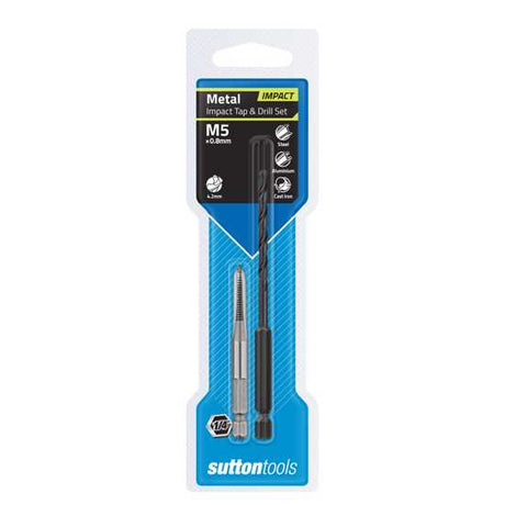Sutton Impact Tap & Drill Set M5 x 0.8mm, designed for fast tapping with impact drivers, ideal for various materials.