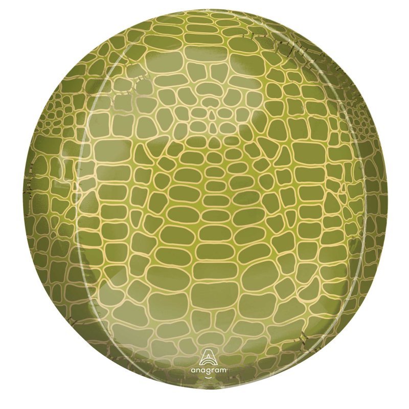 Vibrant 40cm alligator print foil balloon, perfect for parties and celebrations, featuring self-sealing technology.