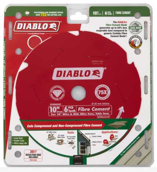 Diablo Circular Saw Blade Cement 254mm 6T (Each)