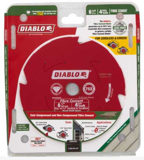 Diablo Circular Saw Blade Cement 165mm 4T (Each)