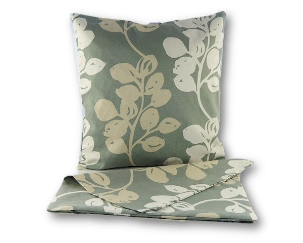Plain Flower Duck Egg Cushion Covers set of 2, featuring a soft floral design and zip closure for easy cleaning.
