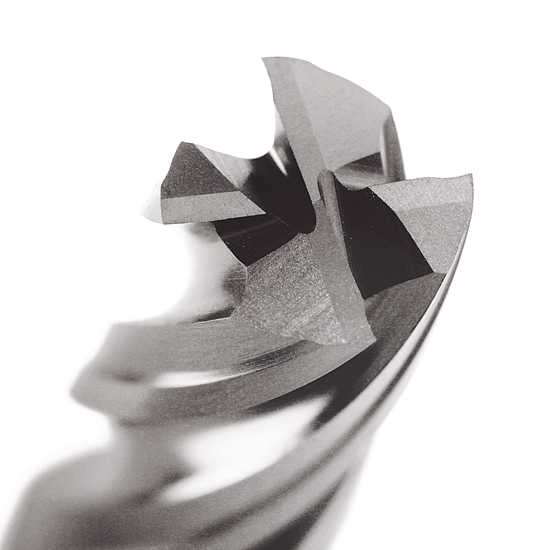 Sutton End Mill 4 Flute R20 HSS-1/4", optimized for precision milling in steel, aluminum, and alloys, with TiCN coating.