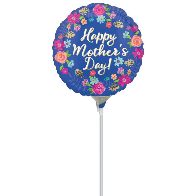 Colorful 22cm foil balloon with a floral design, perfect for festive occasions and party decor.