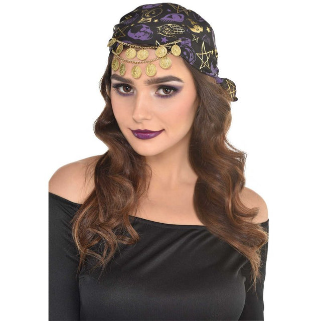 Vibrant and versatile headwrap featuring intricate patterns, perfect for bohemian style and all hair types.