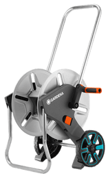 Gardena CleverRoll M Metal Hose Trolley, a durable and ergonomic solution for efficient hose storage and management in gardens.