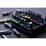 Kincrome 33-piece security bit set with S2 Cr-V steel bits and magnetic holder in a plastic case for easy organization.
