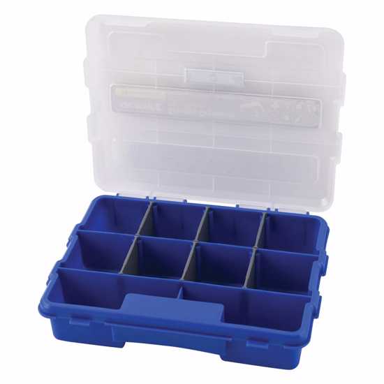 Kincrome Plastic Organiser-Mini with 10 compartments and clear lid for efficient storage of small parts and fasteners.