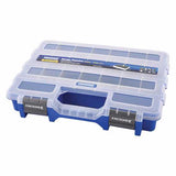 Kincrome Plastic Organiser-Medium with 23 compartments for efficient storage of screws, nails, and tools, featuring a clear lid.