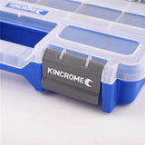 Medium Kincrome Plastic Organiser with 23 compartments, recessed handle, secure latches, and clear lid for easy access.