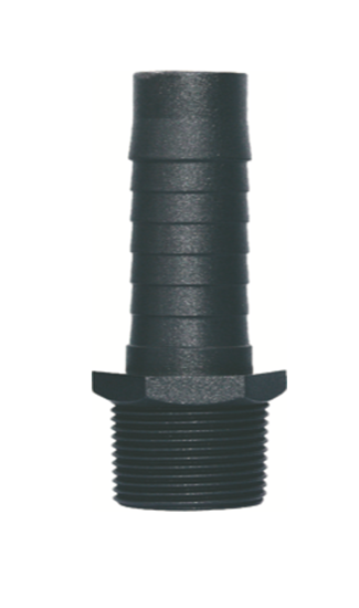 Anka Hose Tail - 1 1/2" BSP x 32mm with rolled barb for secure hose attachment, crafted from durable glass-fibre reinforced nylon.