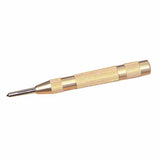 Kincrome Automatic Centre Punch, 125mm, featuring a knurled brass body and spring-loaded point for precise dimpling.