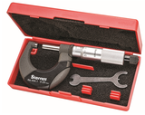 Starrett Outside Micrometer 444MXRL-25, 0-25mm range, with satin chrome finish and precise, easy-to-read measurements.