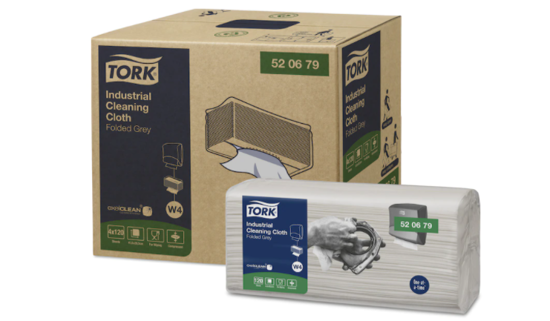 Tork W4 Industrial Folded Cleaning Cloth Grey-120-Pack