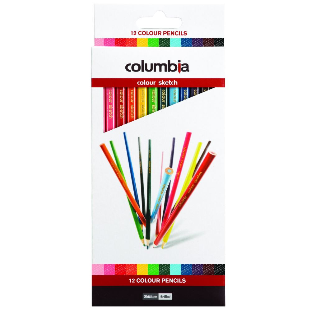 Columbia Coloursketch Colour Pencil Round Pk12 featuring 12 vibrant colors, medium-soft leads, and a comfortable round barrel design.