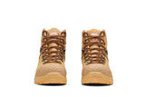 Zip Sided Safety Boots in Wheat, size 7, featuring steel toe cap, water-resistant leather, and slip-resistant outsole.