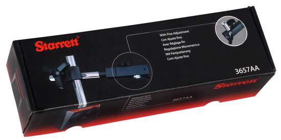 Starrett Magnetic Base 3657AA with fine adjustment, strong 800N holding force, ideal for precision measurement tools.