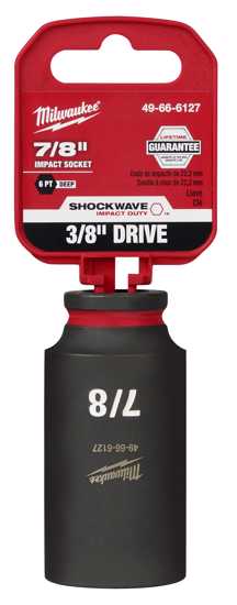 Milwaukee Shockwave Deep Impact Duty Socket 3/8"Dr-7/8" (Each)