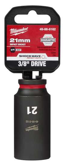 Milwaukee Shockwave Deep Impact Duty Socket 3/8"Dr-21mm (Each)