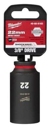 Milwaukee Shockwave Deep Impact Duty Socket 3/8"Dr-22mm (Each)