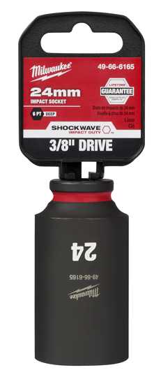 Milwaukee Shockwave Deep Impact Duty Socket 3/8"Dr-24mm (Each)