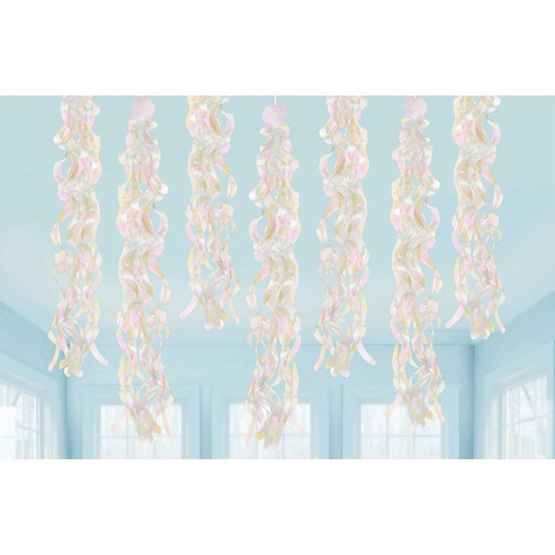 Luminous iridescent swirls in a pack of 10, perfect for adding vibrant elegance to any birthday celebration.