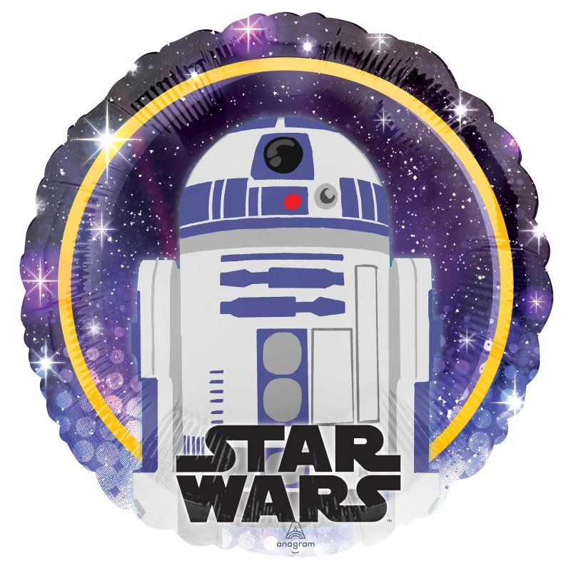 45cm R2D2 Star Wars balloon, vibrant foil, perfect for birthday parties and themed events, adds a galactic touch.