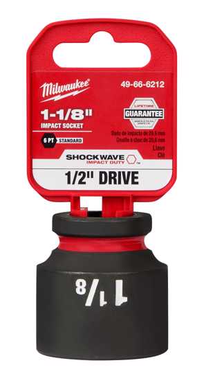 Milwaukee Shockwave Impact Duty Socket 1/2" Drive-1-1/8" (Each)