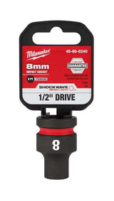 Milwaukee Shockwave Impact Duty Socket 1/2" Drive-8mm (Each)