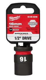 Milwaukee Shockwave Impact Duty Socket 1/2" Drive-16mm (Each)