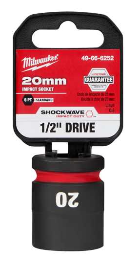 Milwaukee Shockwave Impact Duty Socket 1/2" Drive-20mm (Each)