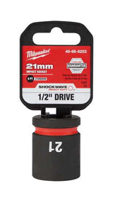 Milwaukee Shockwave Impact Duty Socket 1/2" Drive-21mm (Each)