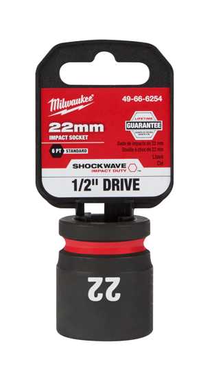 Milwaukee Shockwave Impact Duty Socket 1/2" Drive-22mm (Each)