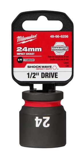 Milwaukee Shockwave Impact Duty Socket 1/2" Drive-24mm (Each)