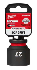 Milwaukee Shockwave Impact Duty Socket 1/2" Drive-27mm (Each)