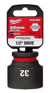 Milwaukee Shockwave Impact Duty Socket 1/2" Drive-32mm (Each)