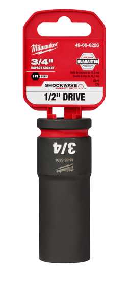 Milwaukee Shockwave Deep Impact Duty Socket 1/2"Dr-3/4" (Each)